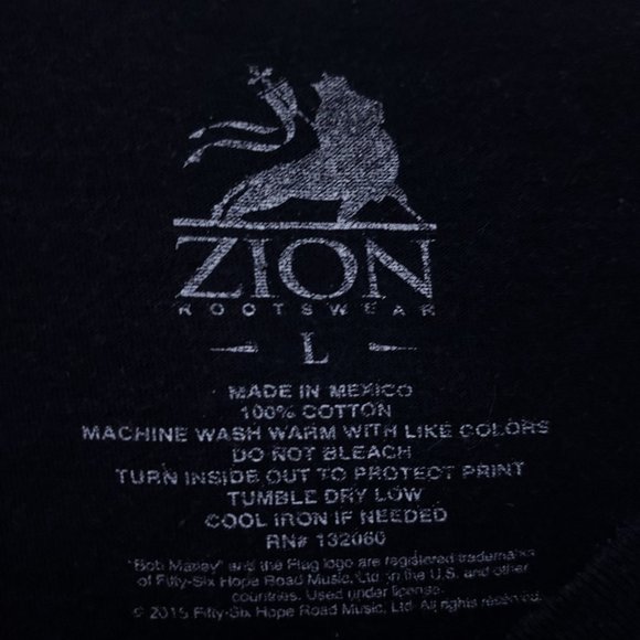 Zion Rootswear Bob Marley Graphic T-Shirt - Picture 3 of 4
